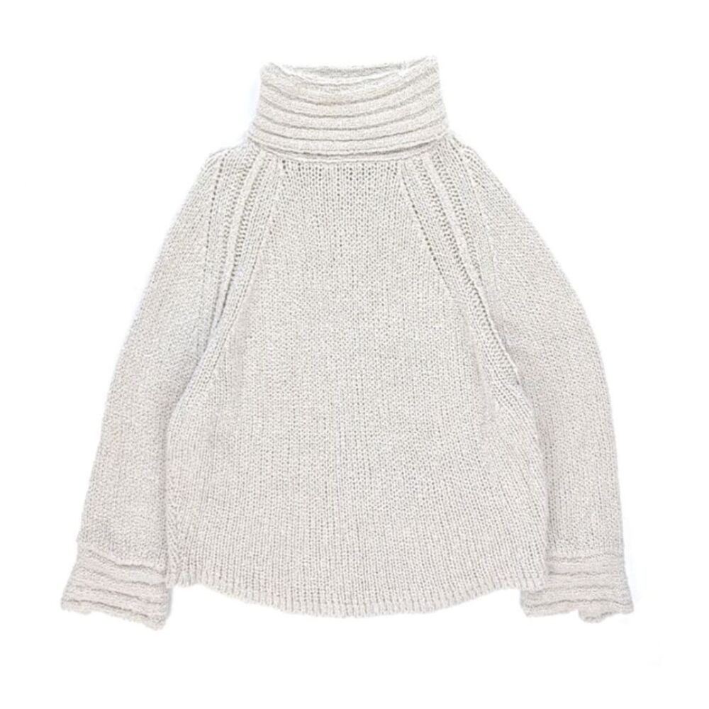 BROCHU WALKER Merino Wool Cowl Neck Sweater Minimal Boho Lagenlook Quiet Luxury